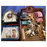 Lone Ranger box and miscellaneous toys