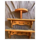 3small wood display shelves