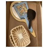 Vintage mirrors and soap dishes
