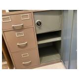 Metal file cabinet with safe.   Combination is