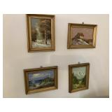 Set of four paintings