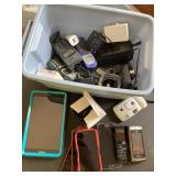 Small tote of old phones