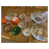Assorted antique glass bowls