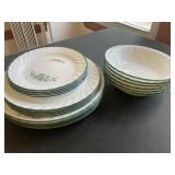 Set of corelle with vine pattern