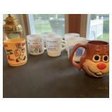 Mugs and cartoon cups