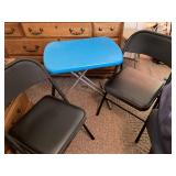 2 folding chairs and a sm. Folding table