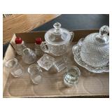 Salts, butter, creamer dishes