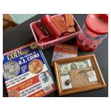 Coin rollers and a $2 bill