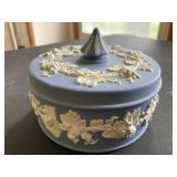 Blue wedgewood powder dish
