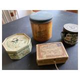 Vintage tins and mailing box