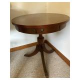 Round wood end table