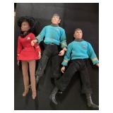 3 vintage Star Trek figures