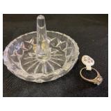 Size 6 sterling ring with ring holder