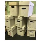 8 empty comic storage boxes