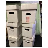 6 empty comic book boxes