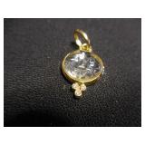 18K Crystal Moon Face Pendant