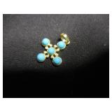 Small Cross with Blue Stones