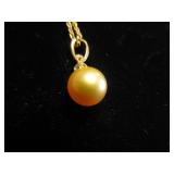 9 mm grey Pearl  with chain