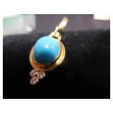 Blue Stone Pendant with gold