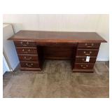 6 Drawer, Kneehole Desk, 66" x 30" x 19"