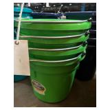 (4) Lime Green Feed Buckets