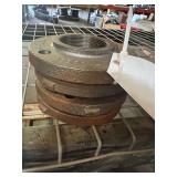 (4) Coupling Flanges with Female Threads - 3/4" Thick, 7 1/2" Outside Diameter, 3/4" Inside Diameter, 6" Pitch Circle Diameter with 4 Holes, & 3/4" Bolt Hole Size