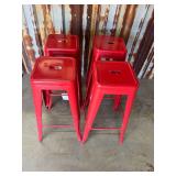 (4) Red Bar Stools