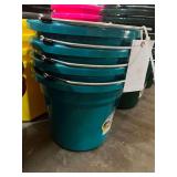 (4) Turquoise Feed Buckets