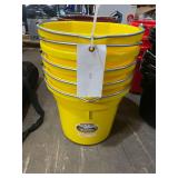(5) Yellow Feed Buckets