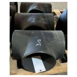 (3) Metal Weld-On Tee Fittings, Inline 8"x8", 8" Tee