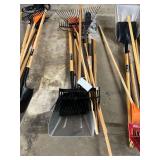 Grain Shovel, Square Point Shovel, Post Hole Digger, 8" Rake, Medium Duty Rake
