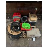 Contents of Pallet - Rubber Gaskets, Metal Brackets, Plastic Hose, Panel Box, & Plastic Organizers