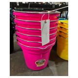 (6) Pink Feed Buckets