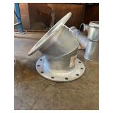 (1) 12" Galvanized 45° Elbow Double Flanged, 12 Holes with 17" Centers, Mitered Elbow