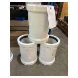 (3) 6" PVC Coupling with Rubber Seal