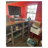 Contents Under Counter Includes Computer Monitor, Keyboard, Printer, Etc. , Bookshelf Behind Counter