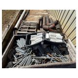 (4) Metal J Pipes - 8", (1) Metal J Pipe - 6", & Used Sprinkler Weights & Parts