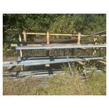 Metal Rack with Contents - Galvanized Angle Iron in Various Lengths & Sizes, & Galvanized Pipe (Flat with Holes on Ends)
