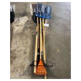 Grain Shovel, Square Point Shovel, Post Hole Digger, 8" Rake, Medium Duty Rake