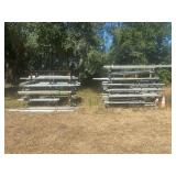 (2) Metal Stands with Contents - Various Sizes & Lengths of Galvanized Angle Iron, & Stacks of Angle Iron Behind Racks