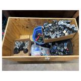 Assorted Irrigation Sprinkler Parts (Wood Box Included)