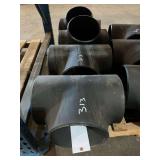 (4) Metal Weld-On Tee Fittings, Inline 8"x8", 8" Tee