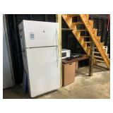 Refrigerator, Microwave, Desk, Coleman Burner, Cast Iron Pan