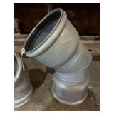 (1) 10" Pierce Fittings 45° Metal Galvanized Elbow with Rubber Seals