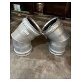(2) 8" Galvanized Metal 45° Elbow with Rubber Seals