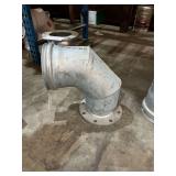 (1) 8" Galvanized Metal 45°/90° Elbow with Rubber Seal and Bolt Flange