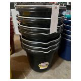(7) Black Feed Buckets