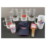 BudWeiser Freezer Mugs, Glasses, and Bud Light Cap