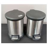 (2) Small Metal Trashcans