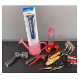 Hose Nozzles, Hummingbird Feeder, and Garden Items